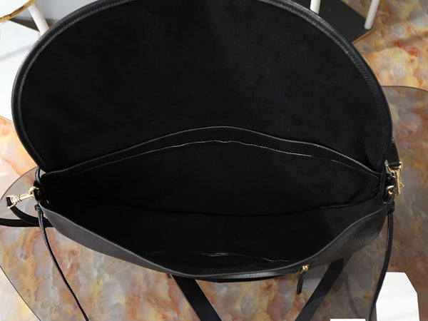 Celine Little Halfmoon Soft Triomphe Bag in Black Lambskin
