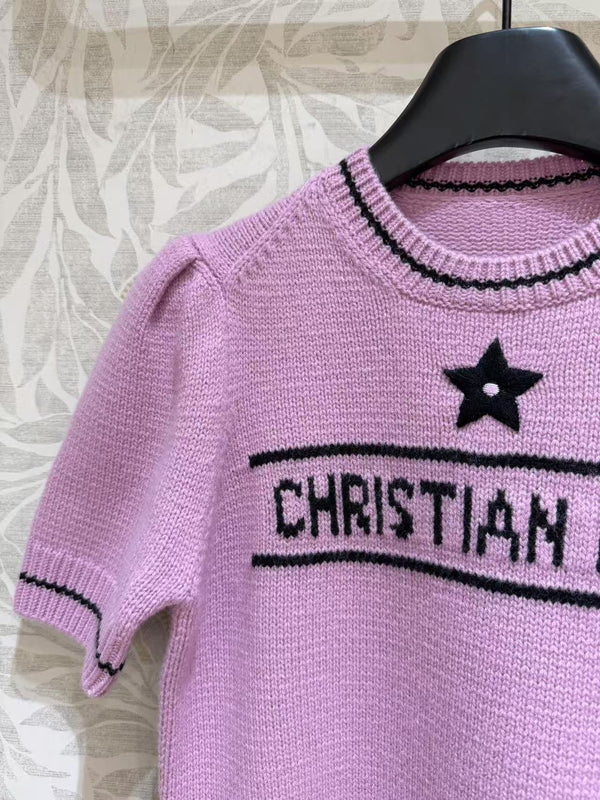 CD 25 Lucky Star Knit Top Pink in Sheep Wool