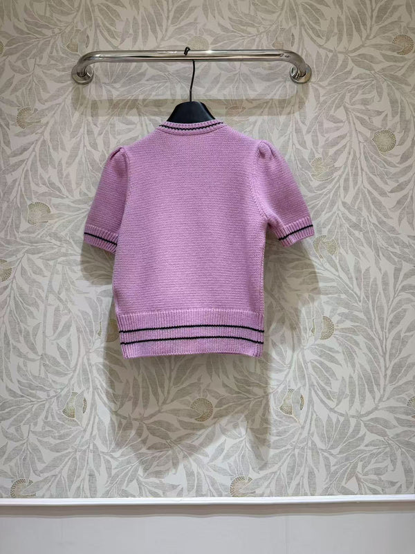 CD 25 Lucky Star Knit Top Pink in Sheep Wool