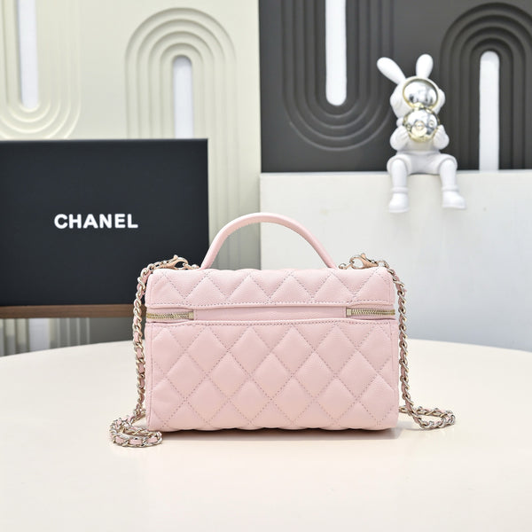 Chanel 2026 Vanity Bag 19cm Pink in Caviar and Cowhide Leather AP4385