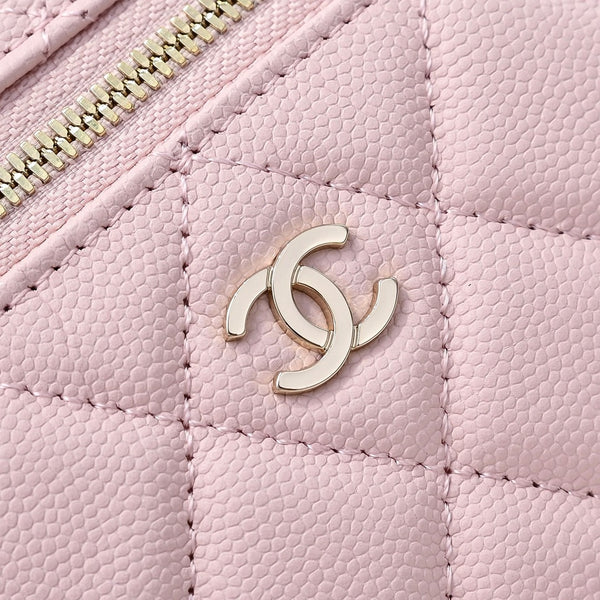Chanel 2026 Vanity Bag 19cm Pink in Caviar and Cowhide Leather AP4385