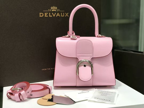 Delvaux Brillant Mini Bag 20cm Baby Pink in Cowhide
