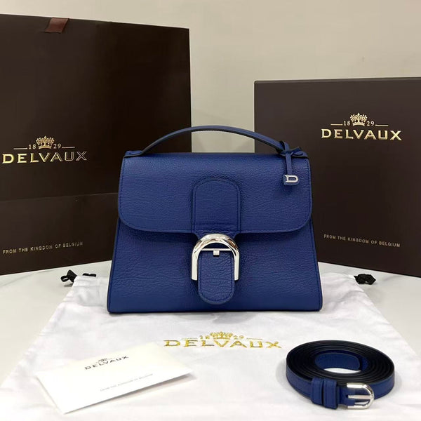 Delvaux Brillant Mini Bag 23cm Royal Blue in Cowhide