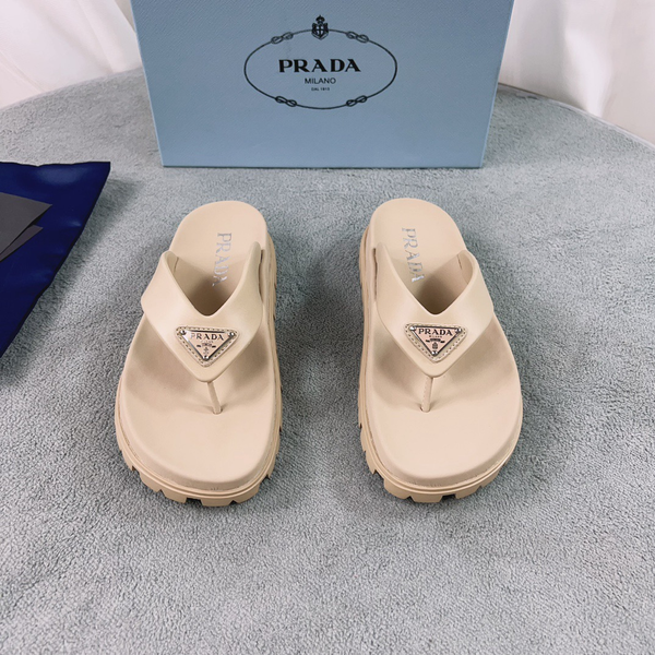 Pra Rubber Thong Sandals Beige