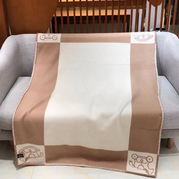 HM Adada Avalon Blanket Beige Brown Wool Cashmere