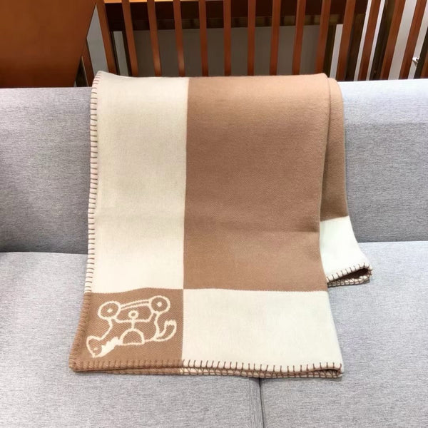 HM Adada Avalon Blanket Beige Brown Wool Cashmere
