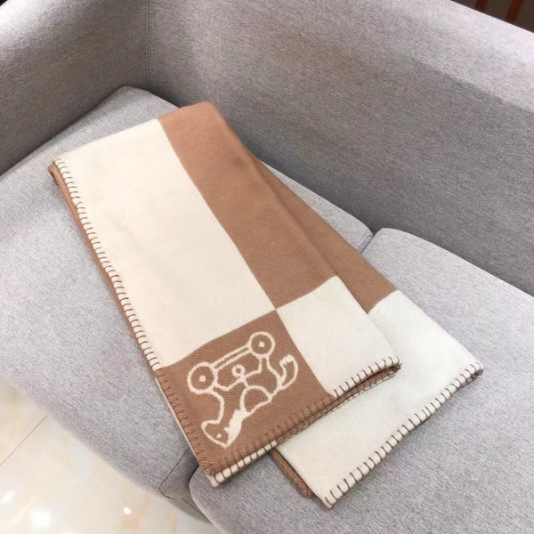 HM Adada Avalon Blanket Beige Brown Wool Cashmere
