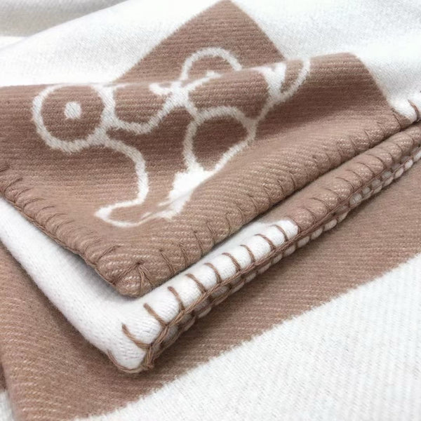 HM Adada Avalon Blanket Beige Brown Wool Cashmere