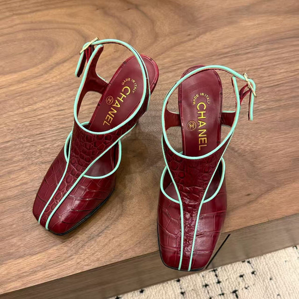 CC 2026 Slingback 9cm Burgundy Calfskin