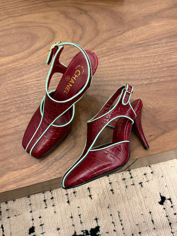 CC 2026 Slingback 9cm Burgundy Calfskin