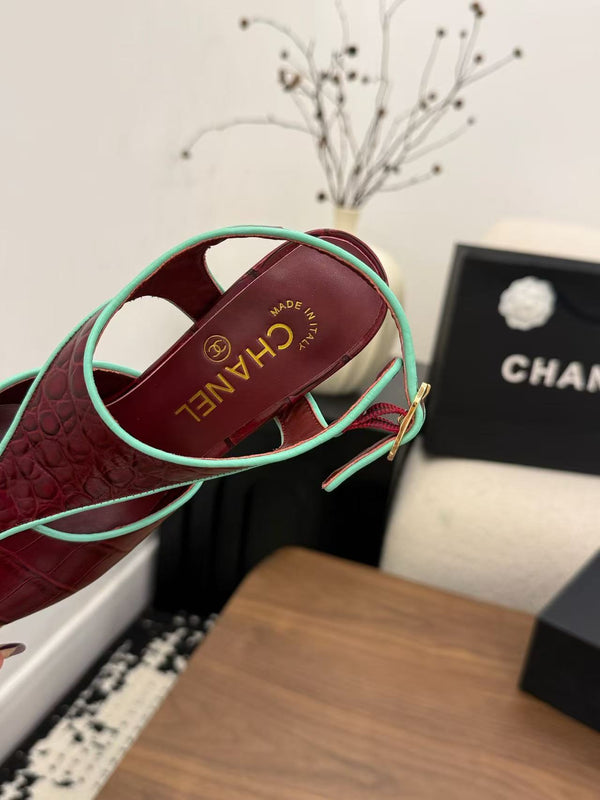 CC 2026 Slingback 9cm Burgundy Calfskin