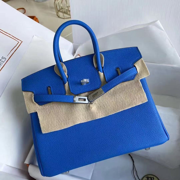 Hermes 2025 Birkin Bag 25cm Blue Togo Leather Silver Hardware