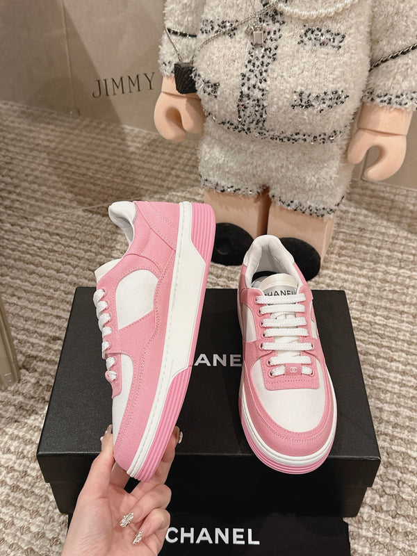 CC Low-Top Sneaker Pink And White Fabric