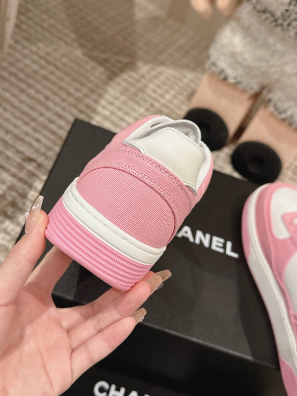 CC Low-Top Sneaker Pink And White Fabric
