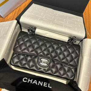 CC Mini Flap Bag 25cm Black Caviar Leather SHW