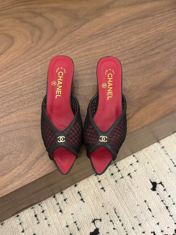 CC 26 Coco Beach Mules 40mm Black in Mesh
