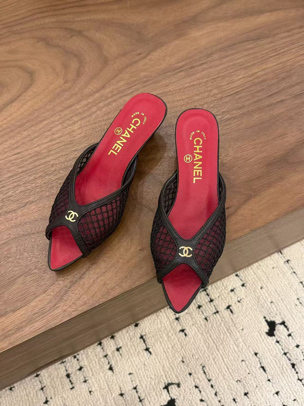 CC 26 Coco Beach Mules 40mm Black in Mesh