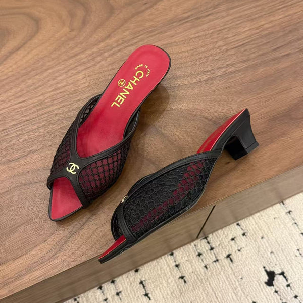 CC 26 Coco Beach Mules 40mm Black in Mesh