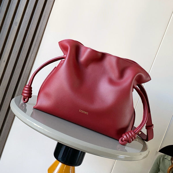 Loew Coil Flamenco Medium Leather Clutch Red Leather