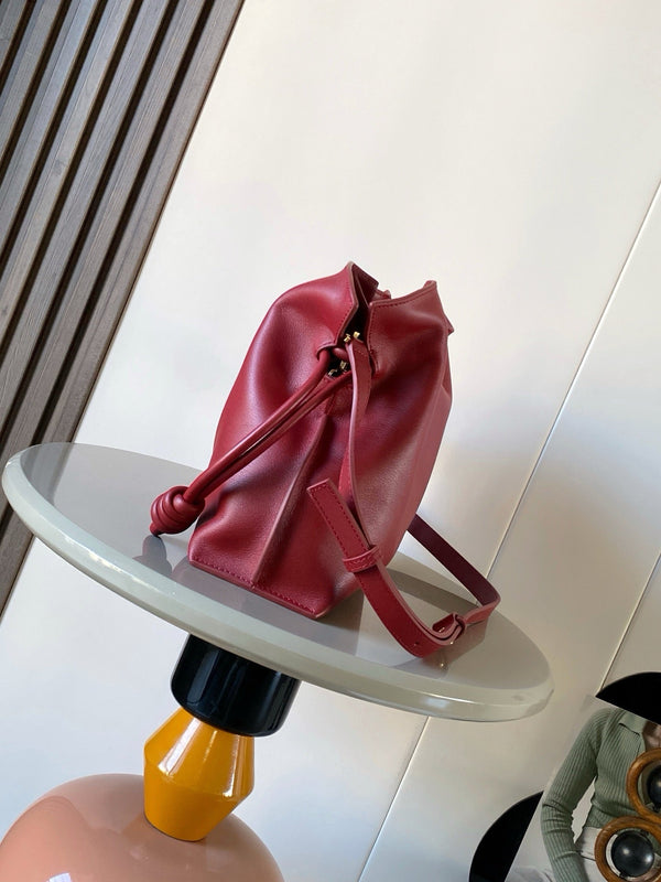 Loew Coil Flamenco Medium Leather Clutch Red Leather