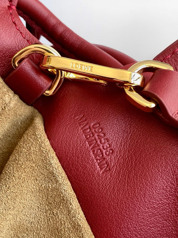 Loew Coil Flamenco Medium Leather Clutch Red Leather
