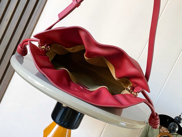 Loew Coil Flamenco Medium Leather Clutch Red Leather
