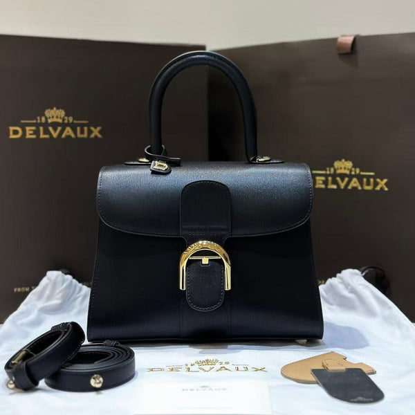 Delvaux Brillant Mini Bag 20cm Black in Cowhide