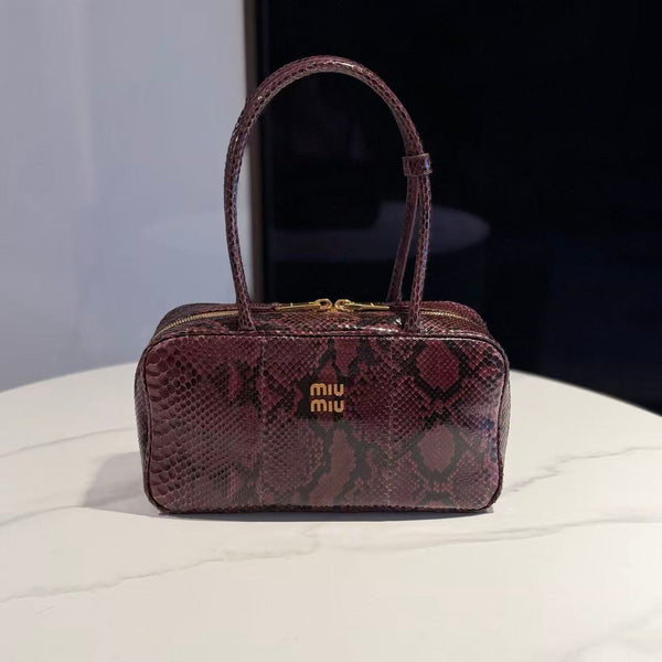 Miu Beau Bag 30cm Python-Printed Ayers Leather
