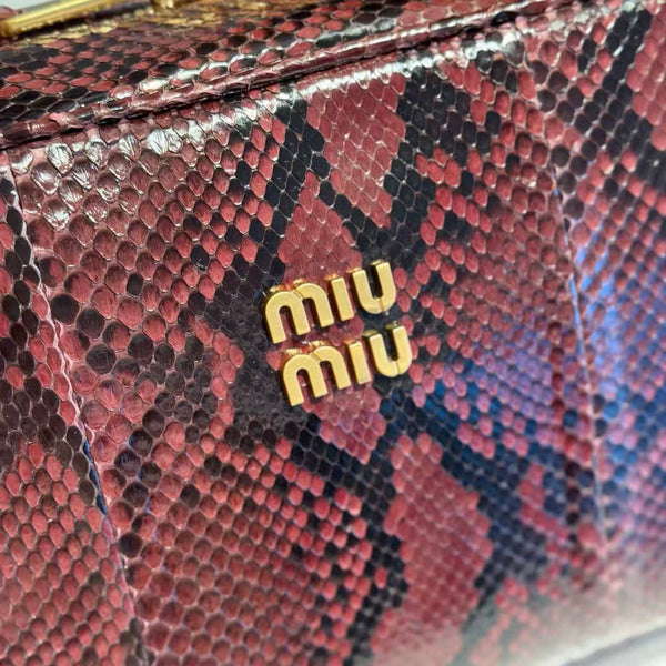 Miu Beau Bag 30cm Python-Printed Ayers Leather