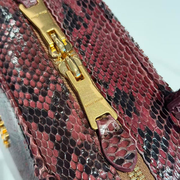 Miu Beau Bag 30cm Python-Printed Ayers Leather