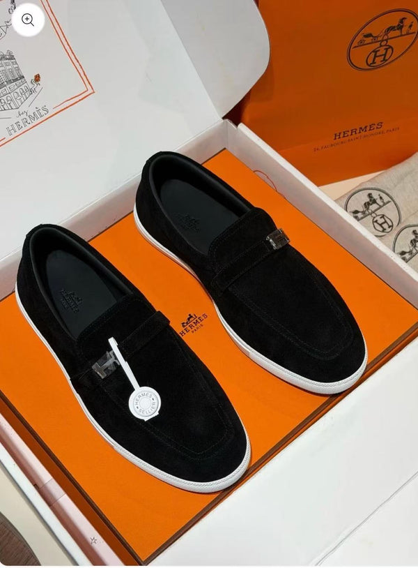 HM Job Loafers Black Suede