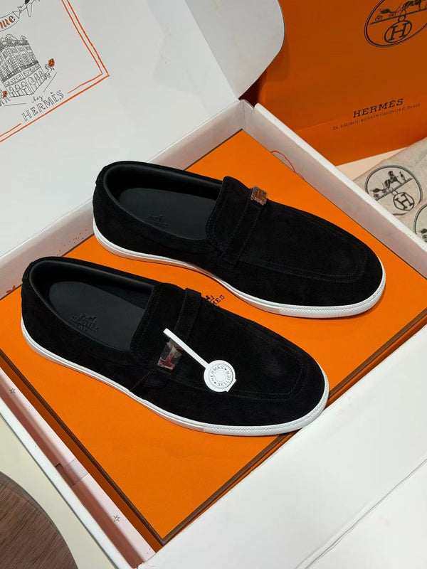 HM Job Loafers Black Suede