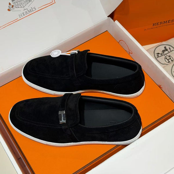 HM Job Loafers Black Suede