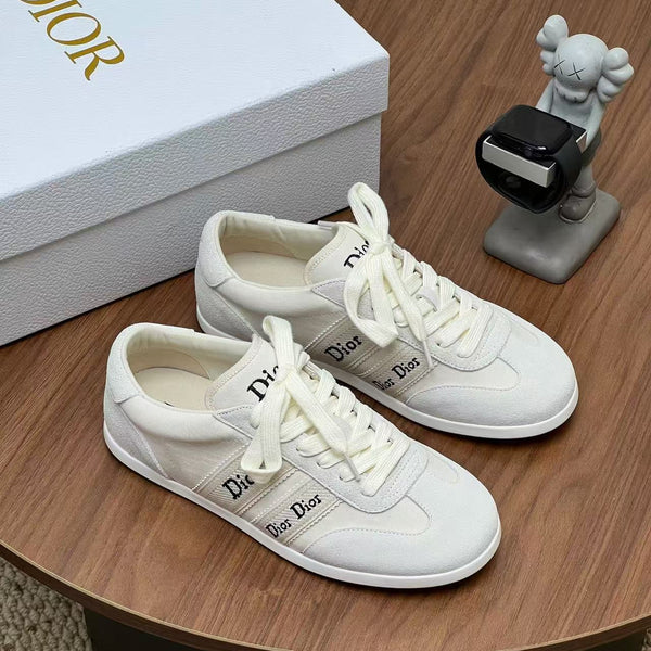 CD Ribbon Sneaker White Leather and Technical Fabric