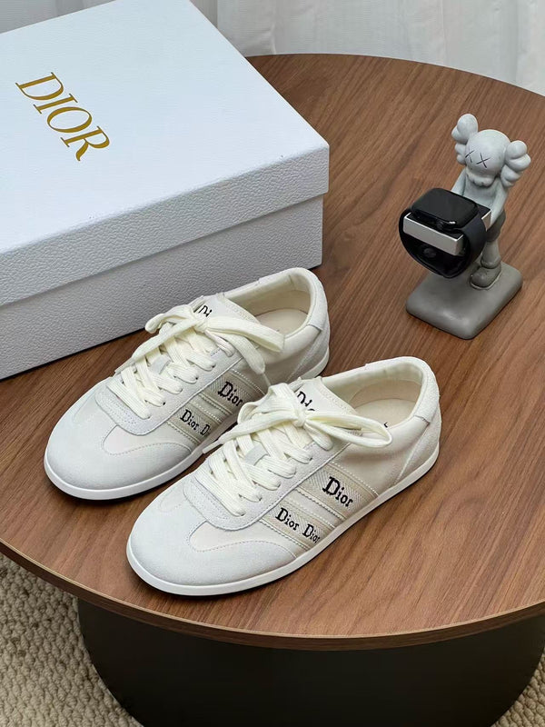 CD Ribbon Sneaker White Leather and Technical Fabric