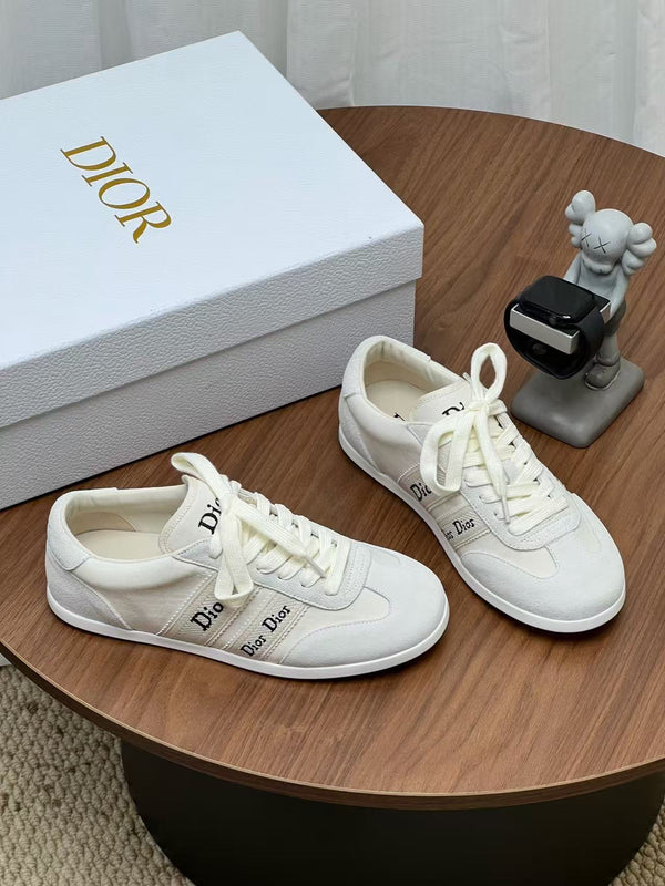 CD Ribbon Sneaker White Leather and Technical Fabric