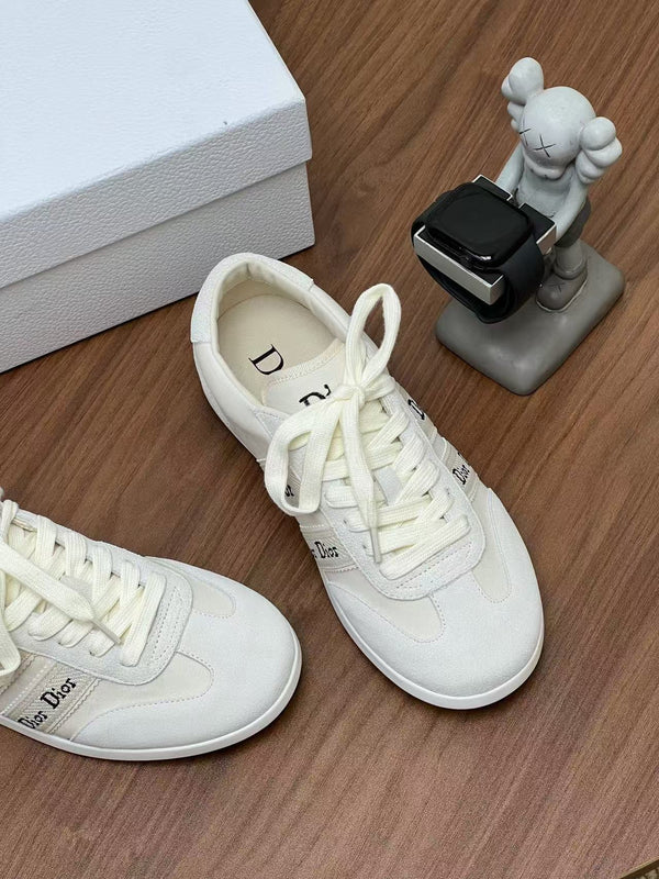 CD Ribbon Sneaker White Leather and Technical Fabric