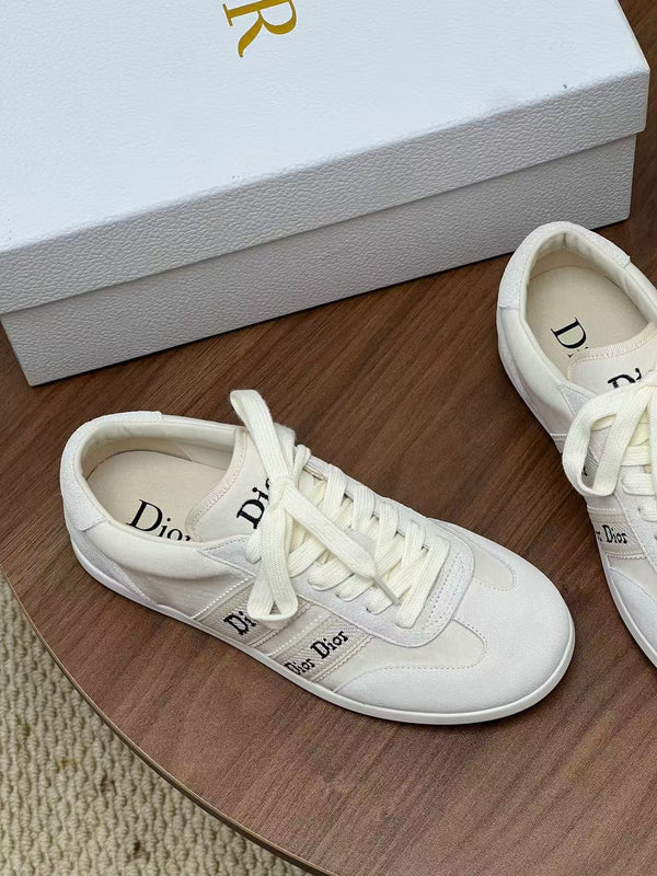 CD Ribbon Sneaker White Leather and Technical Fabric
