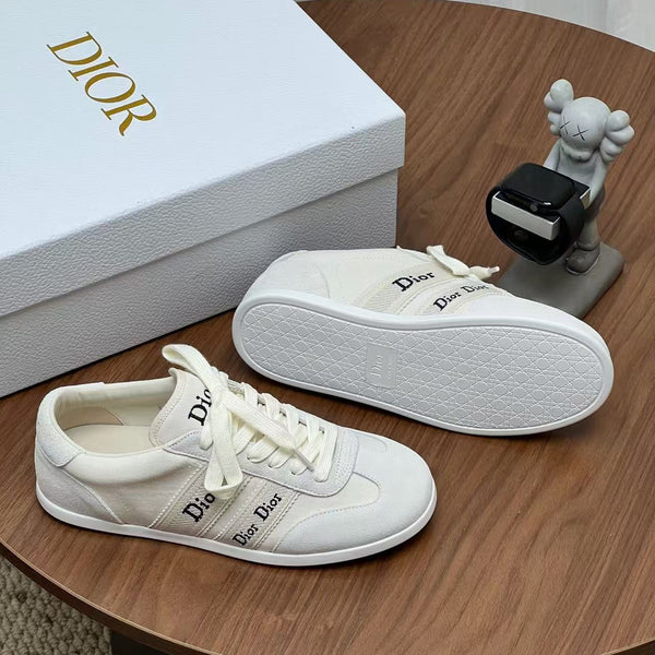 CD Ribbon Sneaker White Leather and Technical Fabric