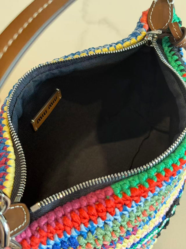 Miu Crochet Pouch Multicolor Cotton