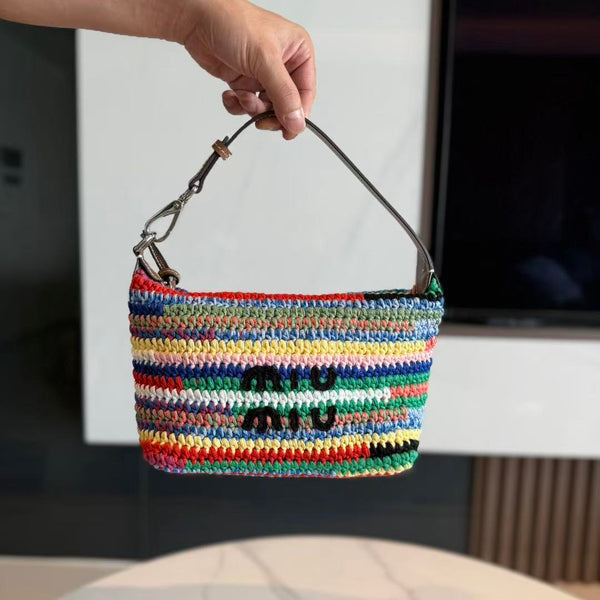 Miu Crochet Pouch Multicolor Cotton