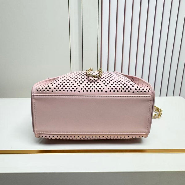 CC Hobo Bag 22cm Pink Perforated Soft Cowhide