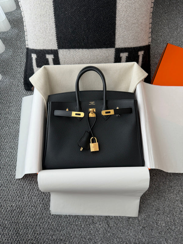 HM BIRKIN 25CM BLACK TOGO LEATHER GOLD HARDWARE (MADE - TO - ORDER)