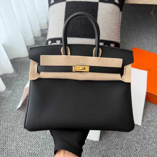 HM BIRKIN 25CM BLACK TOGO LEATHER GOLD HARDWARE (MADE - TO - ORDER)
