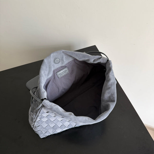 BV Giorno Bag Cloudy Indigo Intrecciato Suede