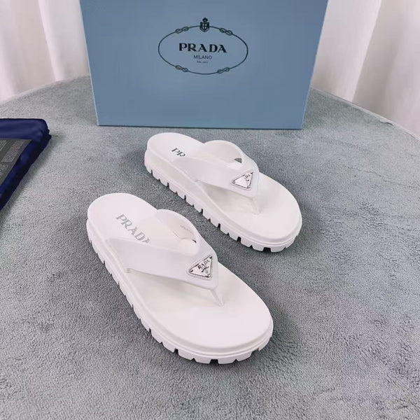 Pra Rubber Thong Sandals White