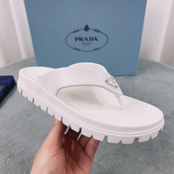 Pra Rubber Thong Sandals White