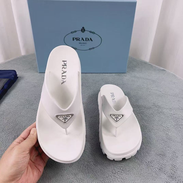 Pra Rubber Thong Sandals White
