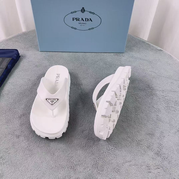 Pra Rubber Thong Sandals White