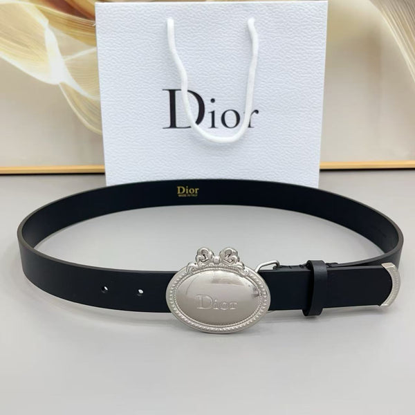CD 26s Médaillon Belt 3cm Sliver Buckle Calfskin